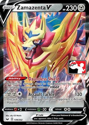 Zamazenta V - 139/202 card from Prize Pack Series Cards