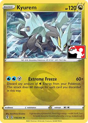 Kyurem - 116/203 card from Prize Pack Series Cards