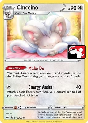 Cinccino - 147/202 card from Prize Pack Series Cards