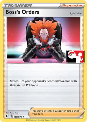 Boss's Orders [Lysandre] - 058/072 card from Prize Pack Series Cards