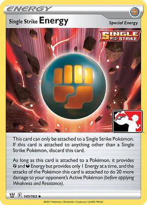 Single Strike Energy - 141/163 card from Prize Pack Series Cards