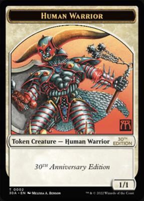 Human Warrior Token card from 30th Anniversary Edition