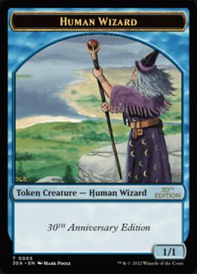 Human Wizard Token card from 30th Anniversary Edition