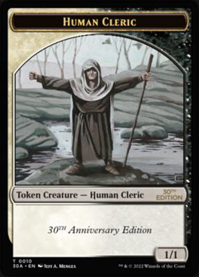 Human Cleric Token card from 30th Anniversary Edition