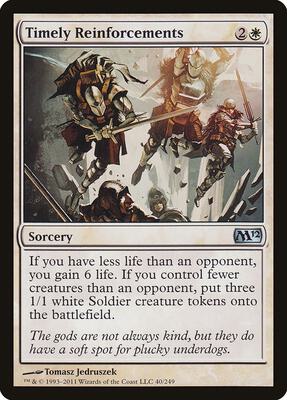 Timely Reinforcements card from Magic 2012 (M12)