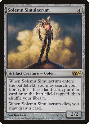 Solemn Simulacrum card from Magic 2012 (M12)