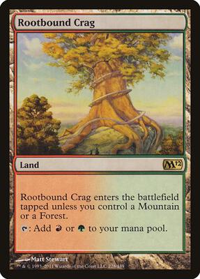 Rootbound Crag card from Magic 2012 (M12)
