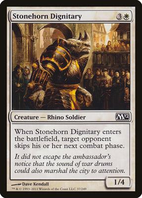 Stonehorn Dignitary card from Magic 2012 (M12)