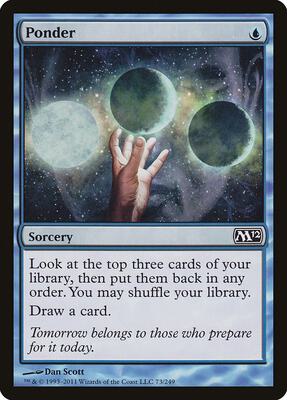 Ponder card from Magic 2012 (M12)