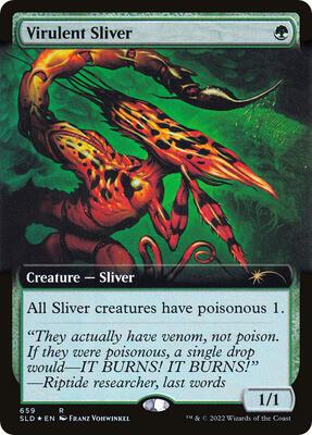 Virulent Sliver (Extended Art) card from Secret Lair Drop Series