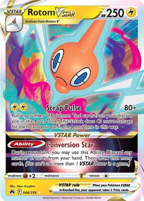 Rotom VSTAR card from SWSH: Crown Zenith