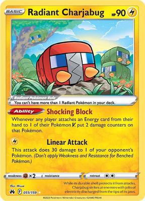 Radiant Charjabug card from SWSH: Crown Zenith