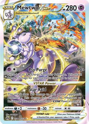 Mewtwo VSTAR card from SWSH: Crown Zenith: Galarian Gallery