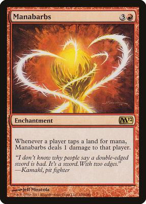 Manabarbs card from Magic 2012 (M12)