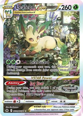 Leafeon VSTAR card from SWSH: Crown Zenith: Galarian Gallery