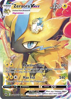 Zeraora VMAX card from SWSH: Crown Zenith: Galarian Gallery