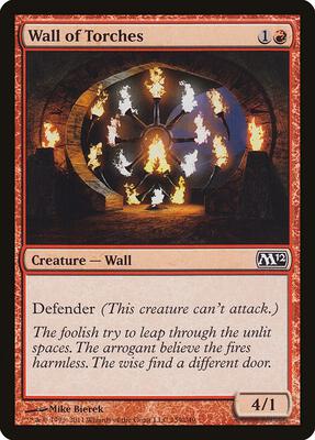Wall of Torches card from Magic 2012 (M12)