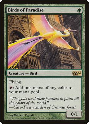 Birds of Paradise card from Magic 2012 (M12)
