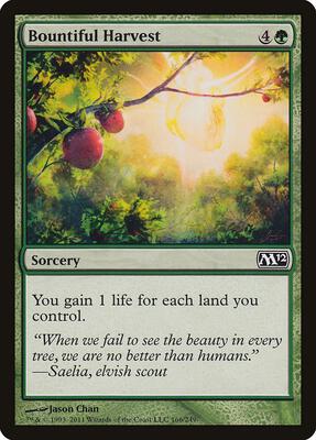Bountiful Harvest card from Magic 2012 (M12)