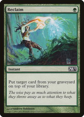 Reclaim card from Magic 2012 (M12)