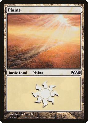 Plains (233) card from Magic 2012 (M12)