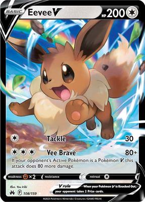 Eevee V card from SWSH: Crown Zenith