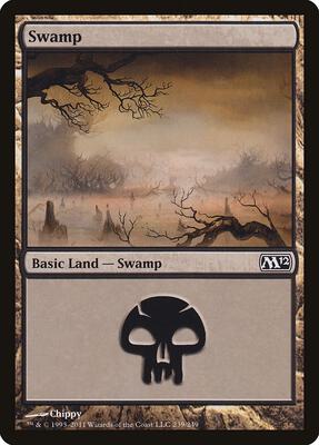 Swamp (239) card from Magic 2012 (M12)