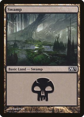 Swamp (240) card from Magic 2012 (M12)