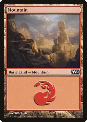 Mountain (242) card from Magic 2012 (M12)