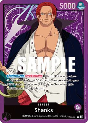 Shanks card from Starter Deck 5: Film Edition