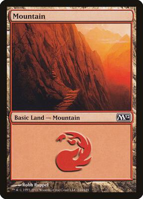 Mountain (244) card from Magic 2012 (M12)