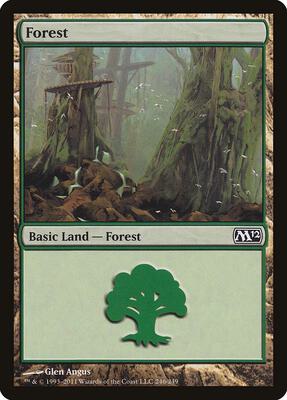 Forest (246) card from Magic 2012 (M12)