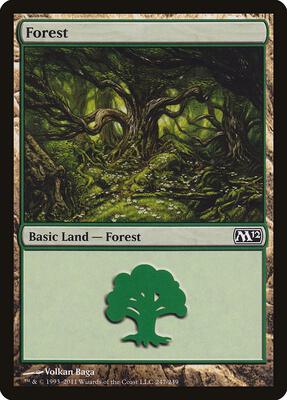 Forest (247) card from Magic 2012 (M12)