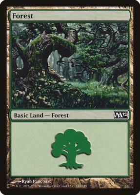 Forest (249) card from Magic 2012 (M12)