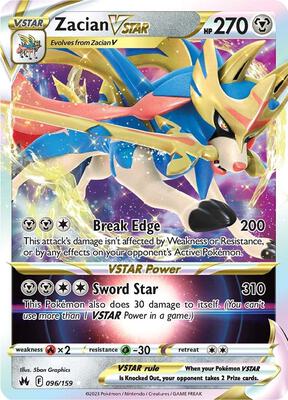 Zacian VSTAR card from SWSH: Crown Zenith