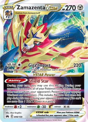 Zamazenta VSTAR card from SWSH: Crown Zenith