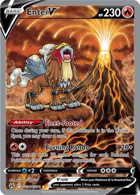 Entei V card from SWSH: Crown Zenith: Galarian Gallery