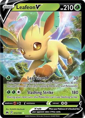 Leafeon V card from SWSH: Crown Zenith
