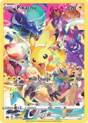 Pikachu (Secret) card from SWSH: Crown Zenith