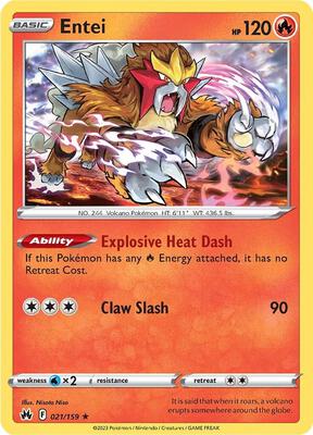 Entei card from SWSH: Crown Zenith