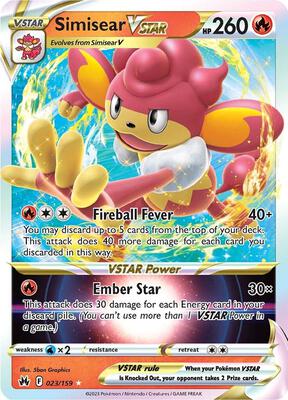 Simisear VSTAR card from SWSH: Crown Zenith