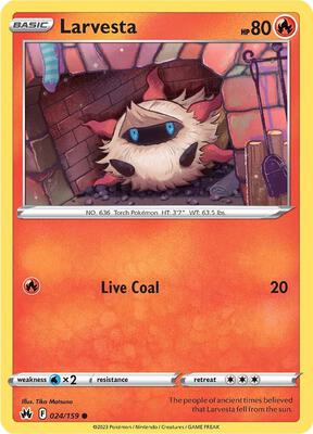 Larvesta card from SWSH: Crown Zenith