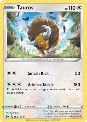 Tauros card from SWSH: Crown Zenith