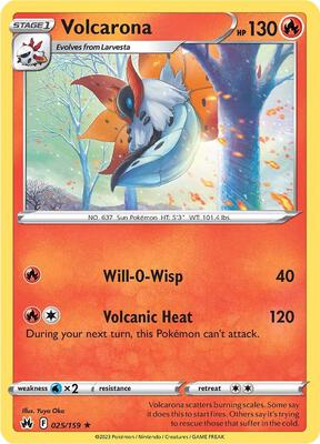 Volcarona card from SWSH: Crown Zenith