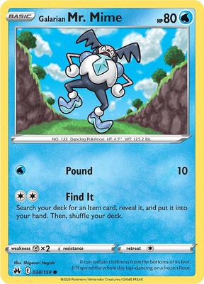 Galarian Mr. Mime card from SWSH: Crown Zenith
