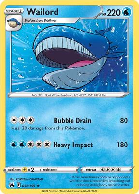 Wailord card from SWSH: Crown Zenith