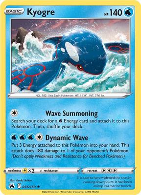 Kyogre card from SWSH: Crown Zenith