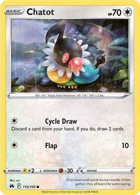 Chatot card from SWSH: Crown Zenith
