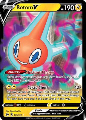 Rotom V card from SWSH: Crown Zenith