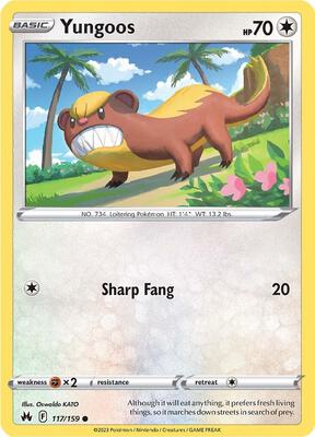 Yungoos card from SWSH: Crown Zenith